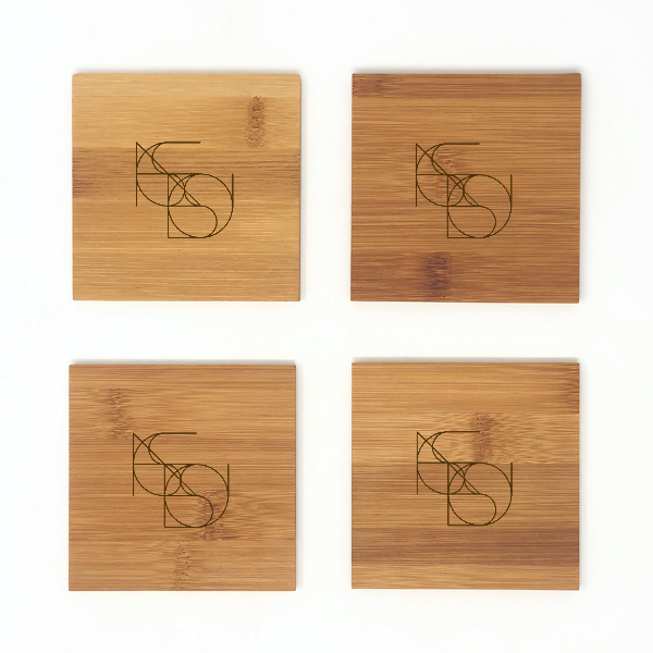 Bamboo coasters with box