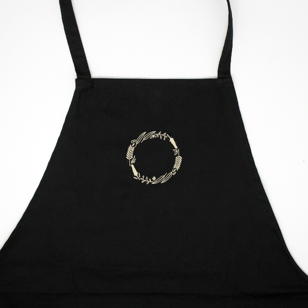 Kitchen apron black cotton