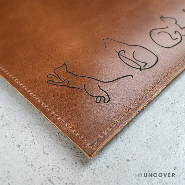 Back brown handmade laptop or tablet sleeve
