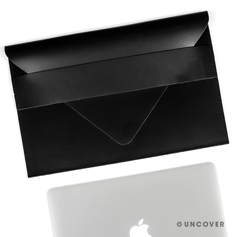 Design your own leather black laptop sleeve