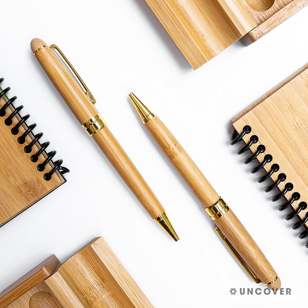 Bamboo biros in pen box
